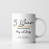 Thumbnail 1 - Pair of Personalised Classy 5th Anniversary Mugs