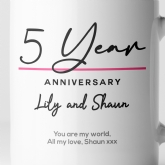 Thumbnail 3 - Pair of Personalised Classy 5th Anniversary Mugs