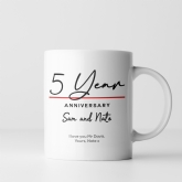 Thumbnail 4 - Pair of Personalised Classy 5th Anniversary Mugs