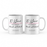 Thumbnail 9 - Pair of Personalised Classy 10th Anniversary Mugs