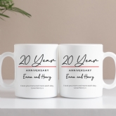 Thumbnail 1 - Pair of Personalised Classy 20 Year Anniversary Mugs