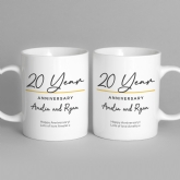 Thumbnail 5 - Pair of Personalised Classy 20 Year Anniversary Mugs