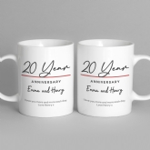 Thumbnail 6 - Pair of Personalised Classy 20 Year Anniversary Mugs
