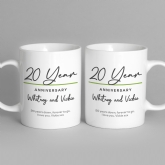 Thumbnail 7 - Pair of Personalised Classy 20 Year Anniversary Mugs