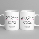 Thumbnail 8 - Pair of Personalised Classy 20 Year Anniversary Mugs