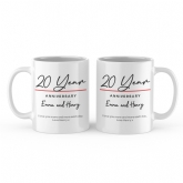 Thumbnail 9 - Pair of Personalised Classy 20 Year Anniversary Mugs