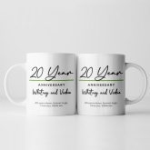 Thumbnail 7 - Pair of Personalised Classy 20 Year Anniversary Mugs