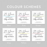 Thumbnail 2 - Pair of Personalised Classy 25 Year Anniversary Mugs