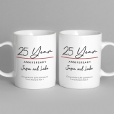 Thumbnail 5 - Pair of Personalised Classy 25 Year Anniversary Mugs