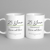 Thumbnail 6 - Pair of Personalised Classy 25 Year Anniversary Mugs