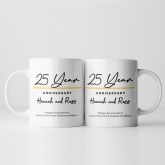 Thumbnail 6 - Pair of Personalised Classy 25 Year Anniversary Mugs