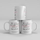 Thumbnail 10 - Pair of Personalised Classy 25 Year Anniversary Mugs