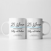Thumbnail 4 - Pair of Personalised Classy 25 Year Anniversary Mugs
