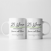 Thumbnail 7 - Pair of Personalised Classy 25 Year Anniversary Mugs