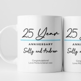 Thumbnail 8 - Pair of Personalised Classy 25 Year Anniversary Mugs