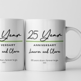 Thumbnail 9 - Pair of Personalised Classy 25 Year Anniversary Mugs