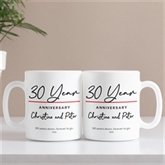 Thumbnail 1 - Pair of Personalised Classy 30th Anniversary Year Mugs