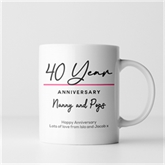 Thumbnail 3 - Pair of Personalised Classy 40th Anniversary Year Mugs