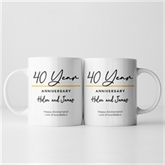 Thumbnail 4 - Pair of Personalised Classy 40th Anniversary Year Mugs