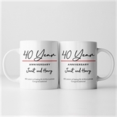 Thumbnail 9 - Pair of Personalised Classy 40th Anniversary Year Mugs