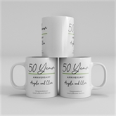 Thumbnail 10 - Pair of Personalised Classy 50th Anniversary Year Mugs