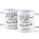 Thumbnail 11 - Pair of Personalised Classy 50th Anniversary Year Mugs