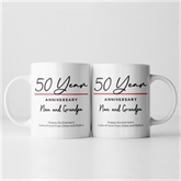 Thumbnail 4 - Pair of Personalised Classy 50th Anniversary Year Mugs