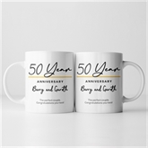 Thumbnail 8 - Pair of Personalised Classy 50th Anniversary Year Mugs