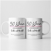 Thumbnail 9 - Pair of Personalised Classy 50th Anniversary Year Mugs