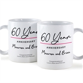 Thumbnail 11 - Pair of Personalised Classy 60th Anniversary Year Mugs