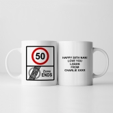 Thumbnail 6 - Personalised Zone Ends 50th Birthday Mug
