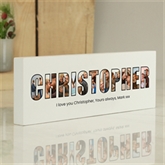 Thumbnail 7 - Personalised Photo Name Wooden Mantel Block