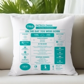 Thumbnail 1 - Personalised The Day You Were Born - 60th Birthday Cushion