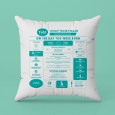 Thumbnail 7 - Personalised The Day You Were Born - 65th Birthday Cushion