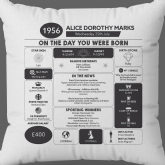 Thumbnail 3 - Personalised The Day You Were Born - 70th Birthday Cushion