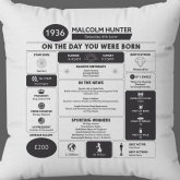 Thumbnail 3 - Personalised The Day You Were Born - 90th Birthday Cushion