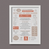 Thumbnail 4 - Personalised 40th Anniversary (Ruby) Wedding Day Chart Framed Print
