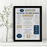 Thumbnail 1 - Personalised 50th Anniversary (Golden) Wedding Day Chart Framed Print