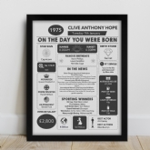 Thumbnail 1 - The Day You Were Born Personalised 50th Birthday Framed Print