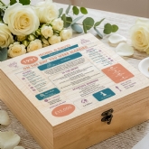 Thumbnail 1 - Personalised (35th) Wedding Anniversary (Coral) - Day You Were Married Chart Keepsake Box