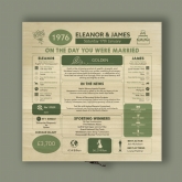 Thumbnail 7 - Personalised (50th) Wedding Anniversary (Golden) - Day You Were Married Chart Keepsake Box