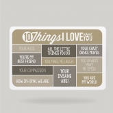 Thumbnail 10 - 10 Things I Love About You Personalised Wallet Insert