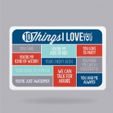 Thumbnail 4 - 10 Things I Love About You Personalised Wallet Insert