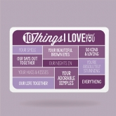 Thumbnail 6 - 10 Things I Love About You Personalised Wallet Insert