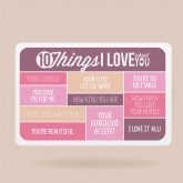Thumbnail 9 - 10 Things I Love About You Personalised Wallet Insert