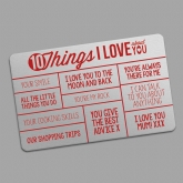Thumbnail 4 - 10 Things I Love About You Personalised Wallet Insert