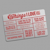 Thumbnail 4 - 10 Things I Love About You Personalised Wallet Insert