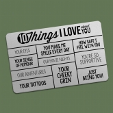 Thumbnail 5 - 10 Things I Love About You Personalised Wallet Insert