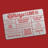 Thumbnail 6 - 10 Things I Love About You Personalised Wallet Insert