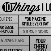 Thumbnail 8 - 10 Things I Love About You Personalised Wallet Insert